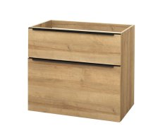 Mereo Mailo, Koupelnová Skříňka 80 Cm, Dub Riviera, černé Madlo