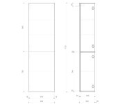 Sapho Espace Skříňka 50x172x32cm, 2x Dvířka, Levá/pravá, Dub Stříbrný