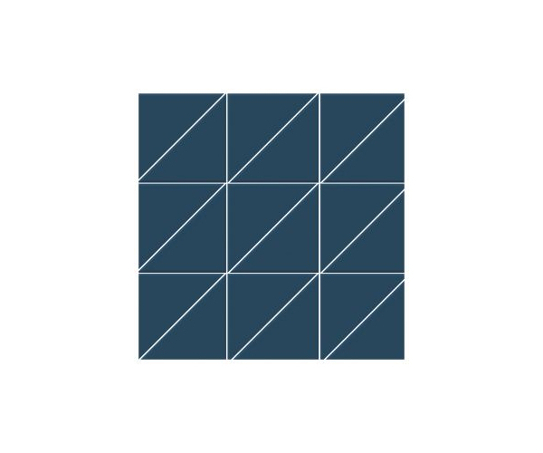 Luxusní mozaika Vogue System Triangoli Interni Petrolio 10x10x14 Rett. (30x30) - modrá