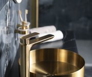 Sapho Spy Stojánková Umyvadlová Baterie Vysoká, Prodloužená Hubice, Zlato Mat