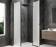 Polysan Globe Gun Metal čtvrtkruhový Sprchový Kout 1000x800mm, Matné Sklo, Pravé