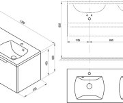 Skříňka pod dvojumyvadlo Classic II - SD Classic II 130 skříňka pod dvojumyvadlo bílá/šedá X000001483