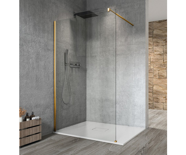Gelco Vario Gold Matt Jednodílná Sprchová Zástěna K Instalaci Ke Stěně, čiré Sklo, 700 Mm