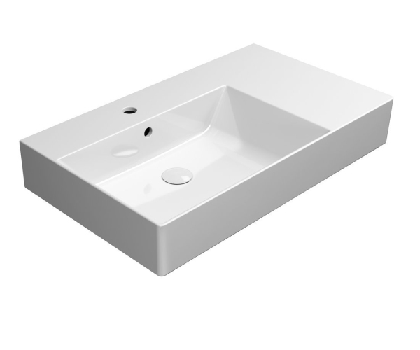 Gsi Kube X Keramické Umyvadlo 80x47cm, S Odkládací Plochou Vpravo, Broušená Spodní H