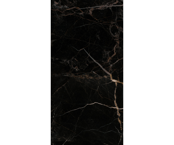 Dlažba jako mramor Caesar Anima Nero Atlante 60x120 Luc. Rett. - černá