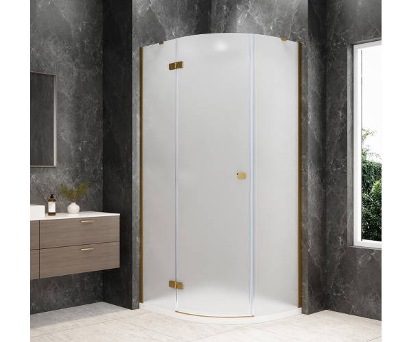 Polysan Globe Gold Matt čtvrtkruhový Sprchový Kout 1000x800mm, Matné Sklo, Levé