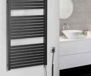 Aqualine Tondi-e Elektrické Otopné Těleso Rovné 600x970 Mm, 400 W, černá Mat