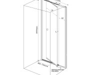 Aqualine Amico Sprchové Dveře Výklopné 1040-1220x1850mm, čiré Sklo