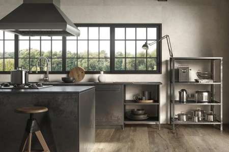 Moderní kuchyně s větší imitací dřeva Sant Agostino Yorkwood Brown 30x180