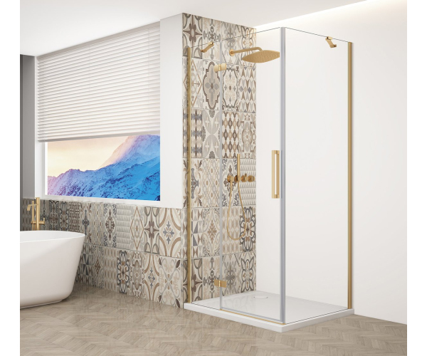Gelco Trinity Gold Matt Obdélníkový Sprchový Kout 1200x800mm, čiré Sklo, Levé