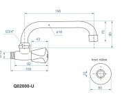 Stěnový Ventil Klasický S Otočným Horním U Výtokem - Chrom -  Madison Q02000-U