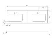 Sapho Brahea Deska Rockstone Se 2 Otvory 161x51,5cm (70+20+70cm), Bílá Mat