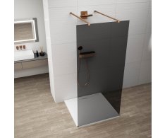 Polysan Esca Copper Matt Jednodílná Sprchová Zástěna Do Prostoru, Kouřové Sklo, 1000 Mm