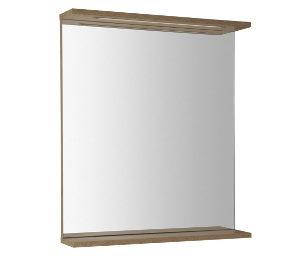 Aqualine Korin Strip Zrcadlo S Led Osvětlením 60x70x12cm, Dub Platin