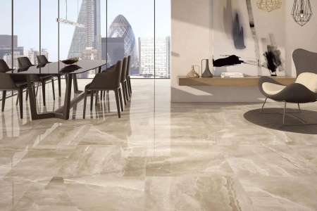 Krásná "mramorová" dlažba Kashmir Taupe ve formátu 75x75 (Bestile Pamesa)