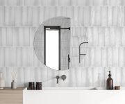 Obklad jako beton Estudio Borriana White 7,5x30 - bílá