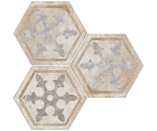 Dlažba jako cihla Fioranese Heritage Deco Exagona Texture_1 34,5x40
