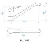 Pluto, Dřezová Stojánková Baterie PLU3113