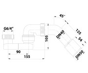 Bruckner Sifon S Převlečnou Matkou 6/4“ A úhlovým Kolenem Dn40/50