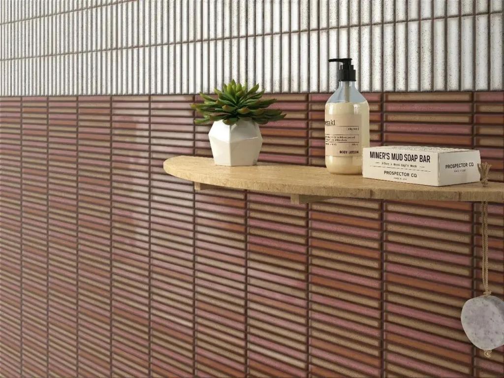Realizace Kombinace Estudio Karatsu Rustic Red (červená) a Chalky (bílá nebo béžová)