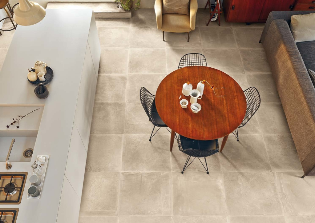 Realizace Interiérová dlažba Provenza Dust Sand 60x60 Nat. Rett.