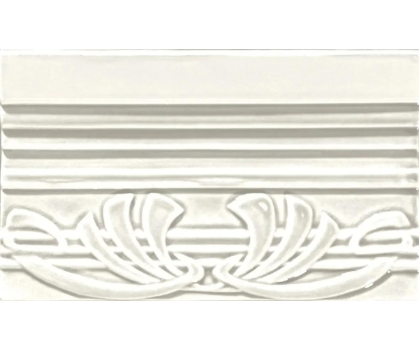 Retro listela Grazia Epoque Terminale Deco Bianco Matt. 12x20 - bílá