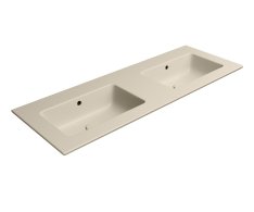 Gsi Pura Keramické Dvojumyvadlo Slim 122x46cm, Bez Otvoru, Creta Mat