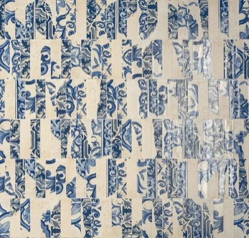 Realizace Obklad retro Marca Corona Miniature Fregio Blu Maiolica MIX 6x24