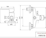 Sprchová Stěnová Baterie Bez Příslušenství, Rozteč 150 Mm - Chrom – Ventura VNR3130