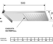 Sapho Nástěnná Hlavová Sprcha S Kaskádou, 500x200mm, Nerez Lesk