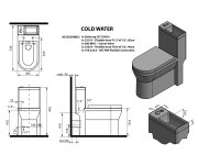 Aqualine Hygie Wc Kombi S umývátkem, Spodní/zadní Odpad, Bílá