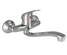 Dřezová Stěnová Baterie S Tvarovaným Plochým Ramínkem, Rozteč 150 Mm - Chrom - Forum