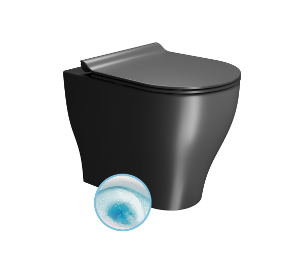 Gsi Tono Wc Mísa Stojící, Geniusflush, 36x53cm, Spodní/zadní Odpad, černá Dual-mat