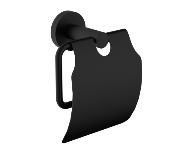 Sapho X-round Black Držák Toaletního Papíru, S Krytem, černá Mat