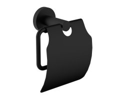 Sapho X-round Black Držák Toaletního Papíru, S Krytem, černá Mat