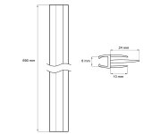 Mereo Stírací Lišta Na Vanové Zásteny, Spodní Pro Ck70121k, Ck70123k, 75 Cm, 1 Ks