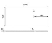 Gelco Mitia Sprchová Vanička Z Litého Mramoru, Obdélník 200x90cm, černá