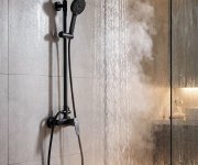 Aqualine Lotta Sprchový Sloup S Pákovou Baterií, černá Mat