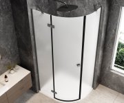 Polysan Globe Gun Metal čtvrtkruhový Sprchový Kout 900x800mm, Matné Sklo, Levé