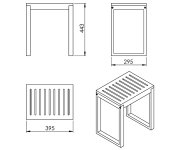 Gedy Himalaya Koupelnová Stolička,  39,5x44,3x29,5cm, Bambus