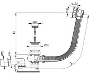 Sifon Vanový Automat - Komplet (kovová Pileta + Ovládací Kolečko) ALC-A55K