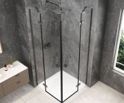 Polysan Globe Gun Metal čtvercový Sprchový Kout 800x800mm, Rohový Vstup, čiré Sklo