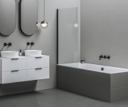 Vanová zástěna NVS1 - NVS1 80, černá+transparent 7O840300Z1