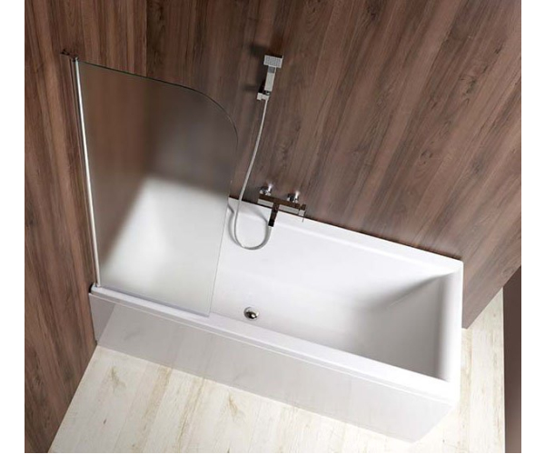 Aqualine Vilma Vanová Zástěna 600x1400mm, Chrom, Levá, Sklo Matné