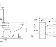 Kerasan Retro Wc Kombi Mísa 38,5x72cm, Spodní Odpad, Bílá