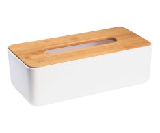 Aqualine Snow Zásobník Na Papírové Kapesníky 262x90x132mm, Bílá/bambus