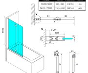 Polysan Rota Vanová Zástěna Skládací 900mm, čiré Sklo
