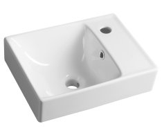Cerastyle Nuali Keramické Umývátko 40x30cm, Baterie Vpravo, Bílá