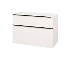 Mereo Mailo, Koupelnová Skříňka 100 Cm, Bílá, černé Madlo