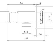 Sapho Vyústění Pro Baterie 1209-05 A 1209-09 K Umístění Na Bok Skříňky, Chrom